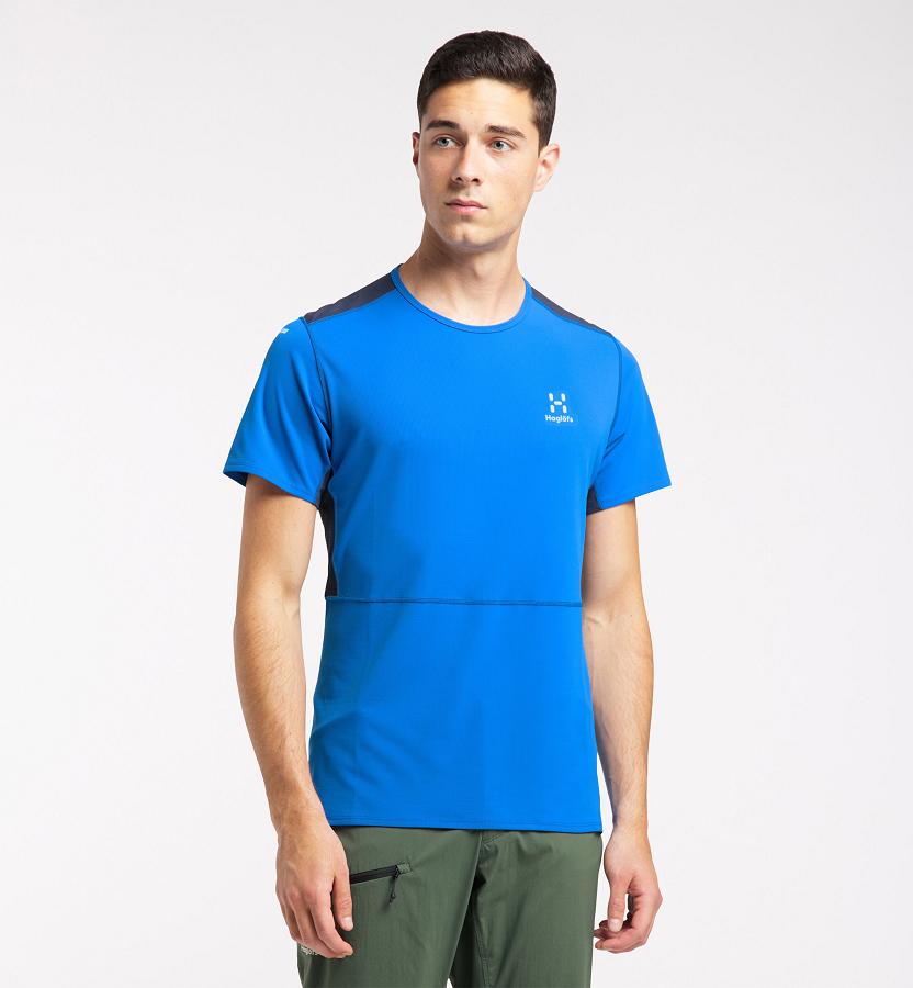 Haglöfs Mens L.I.M Crown T-Shirt Blue New Zealand 34275WPGQ